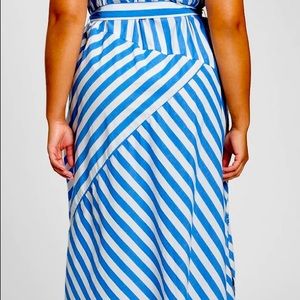 GAP patchwork blue and white striped summer dress